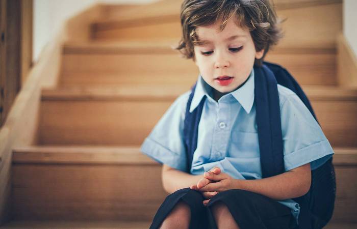 Little boy in school uniform