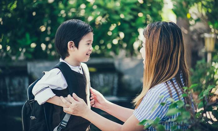 Little boy goes to preschool
