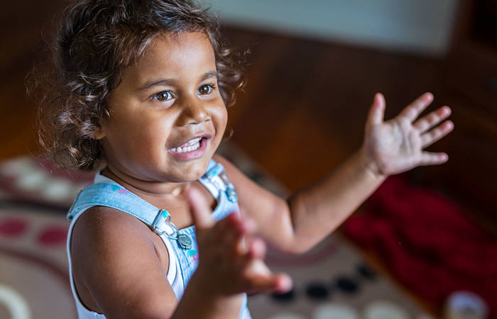 Australian Aboriginal girl playing