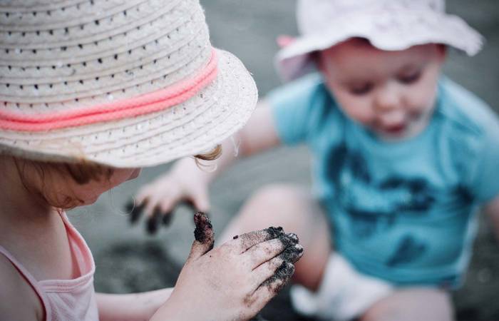 Children playing in sand